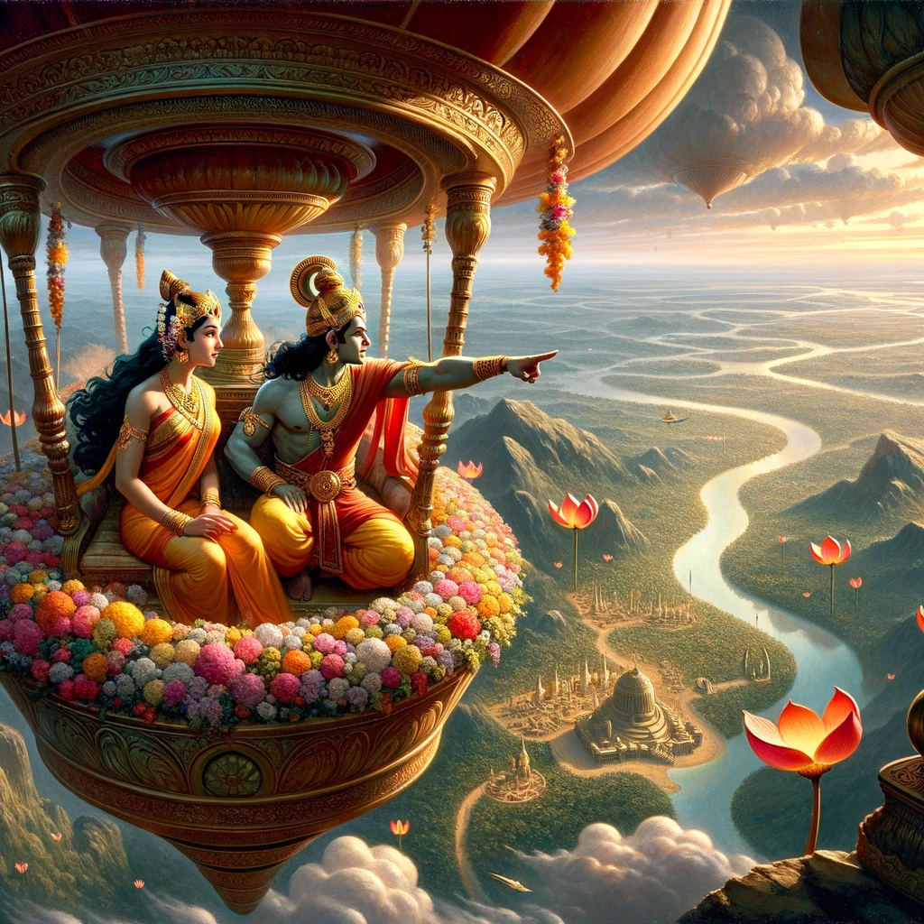 Rama Points out to Sita the Different Regions